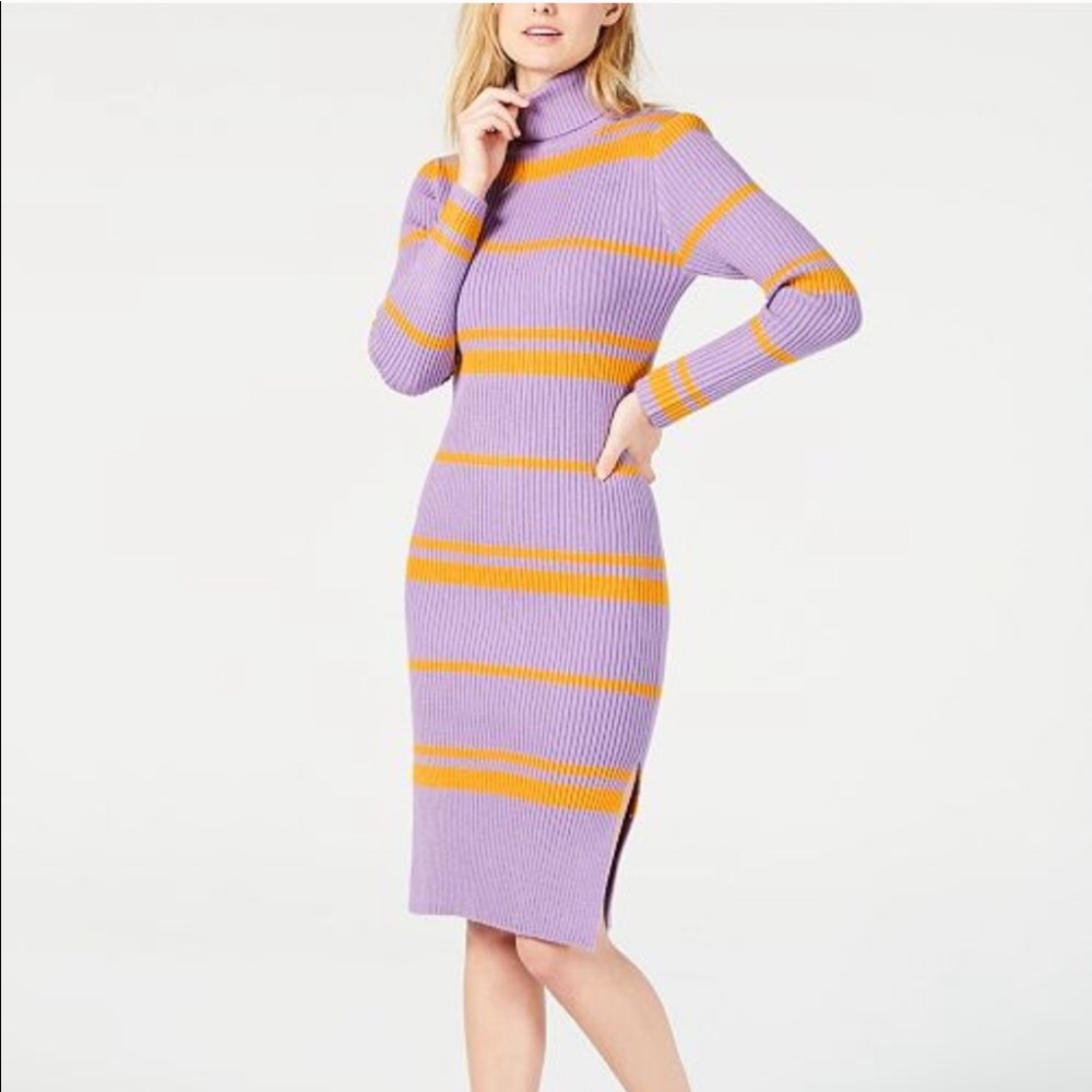 Moon River Striped Lavender Julissa sweater Dress - Picture 5 of 5
